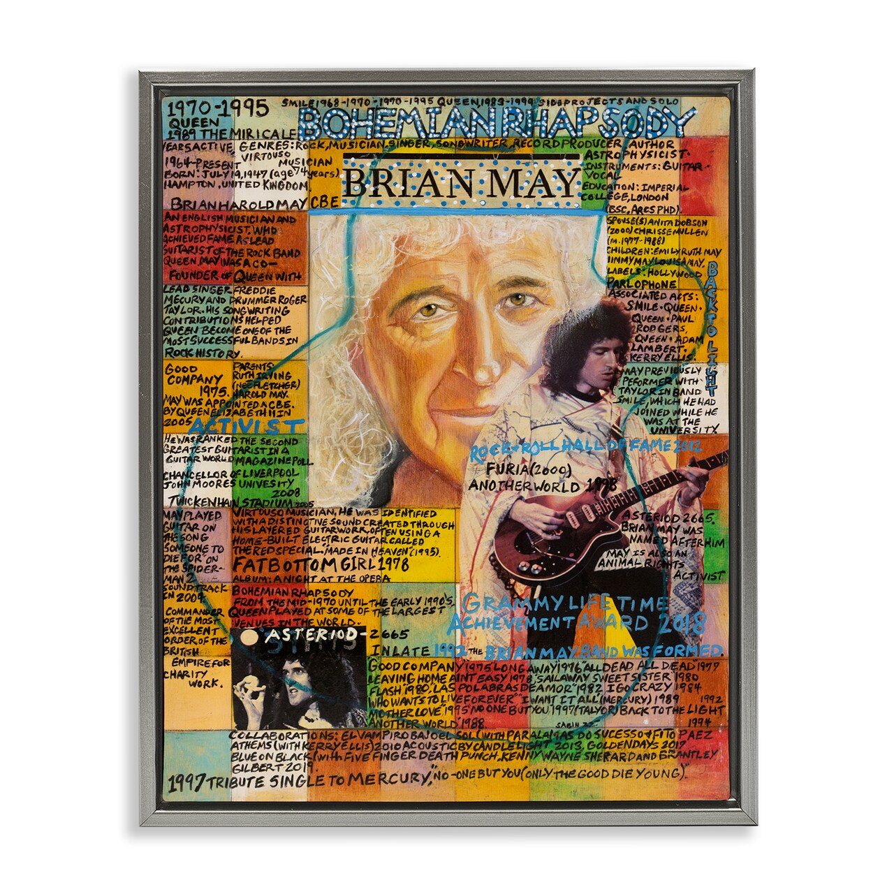 Stupell Industries Brian May Collage Framed Floater Canvas Wall Art Design by Sabin